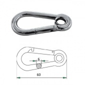 Гак-карабин с проушиной 6х60мм RemLodok-Shop.ru