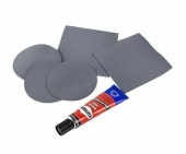 Ремкомплект лодки ПВХ клей 30мл 5 латок 16х16см (Серый) RemLodok-Shop.ru