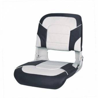 Сиденье пластмассовое складное с подложкой All Weather High Back Seat, бело-чёрное RemLodok-Shop.ru