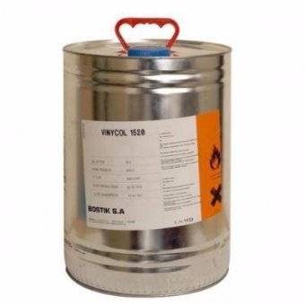 Клей для ПВХ лодок Bostik (500г)Бостик Виникол 1520 (Bostik Vinycol 1520) основан на полиуретане (с добавлением воска) в органическом растворителе. Он может наноситься кистью и быстро сохнет. Виникол 1520 дает прочный шов с высоким сопротивлением воде, вл