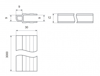 Профиль замка для пайола Папа 9 мм нарезка по 5см RemLodok-Shop.ru