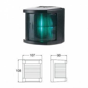 Огонь бортовой зеленый 108х107х90 мм черный корпус RemLodok-Shop.ru