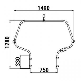 Тарга кормовая 32 мм с навигационным огнями RemLodok-Shop.ru