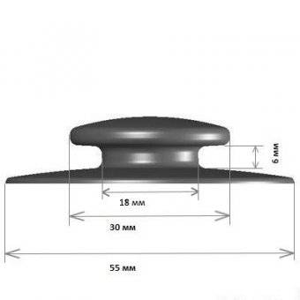Грибок для тента на лодку ПВХ (Черный) RemLodok-Shop.ru