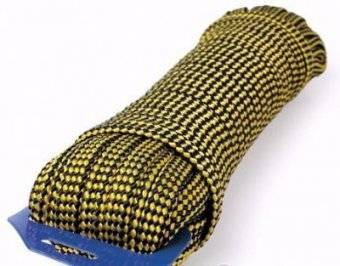 Линь плавающий плоский 14мм черно-желтый 25м