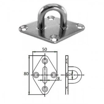 Планка ромб с проушиной 8 мм AISI 304 RemLodok-Shop.ru