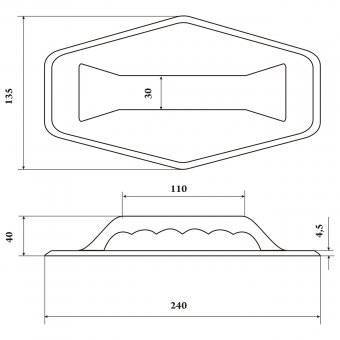 Ручка лодочная шестиугольная (Светло-Серая) RemLodok-Shop.ru