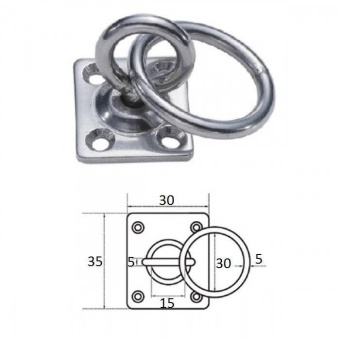 Планка квадратная с поворотной проушиной и кольцом 5мм RemLodok-Shop.ru